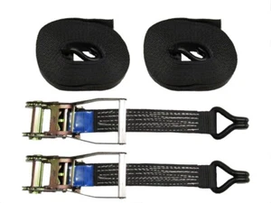 Correas de trinquete de amarre 50 mm x 3 M 5T X2 (gancho de garra de amarre de carga negro 5000 kg) - Imagen 1 de 1