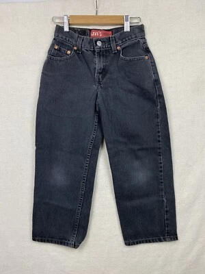 Levis 550 relaxed fit Kids Small Reg 24.5 x 23.5 cotton black vintage jeans - Image 1 of 4