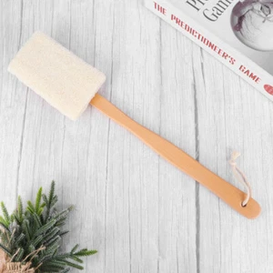 Natural Loofah Exfoliating Bath on A Wooden Handle scrub brush - Bild 1 von 11