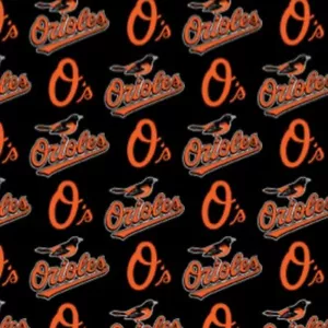 MLB Baltimore Orioles schwarz Baumwollstoff Major League Baseball Meterware - Bild 1 von 1