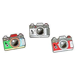 3pcs Camera Broschen Stifte Revers Broschen Abzeichen (Rot+Grün+Grau)