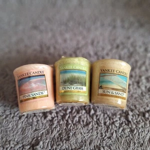 Yankee Candles 3er Set Votivkerzen Pink Sands, Dünengras, Sonne & Sand - Bild 1 von 4
