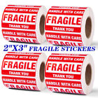 2000 2x3 Fragile Stickers Handle With Care Thank You 500 / Roll Warning Labels