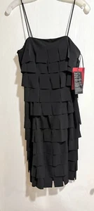 ๐ JS Collections Black Tiered Cocktail Dress - Size 8 - New With Tags ๐ - Picture 1 of 4