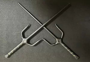 Sai Kobutougu 50cm Black Set of 2 Weapon, Jitte Antique Martial Arts a233 - Picture 1 of 5