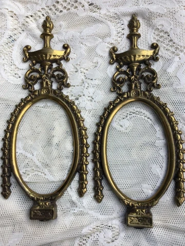Sleek & Sophisticated Pair of Antique Louis XV Bronze  Wall Frames- heavy Cover