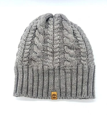 Timberland Gorro Gris Invierno Sombrero Unisex Informal Tejido Sombrero Genuino Grueso Raro Foto 1 de 4