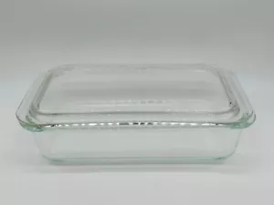 Vintage Pyrex 604-B Trasparente 2,3 litri Rettangolare Teglia da Forno e Coperchio 604-C - Foto 1 di 11