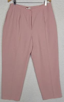 JM Collection Dress Pants Womens 16 Wide leg Pleated Mauve Elastic Waist career - Image 1 of 4