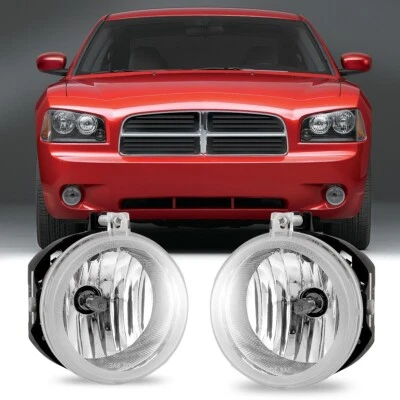 Pair For Dodge Charger 2006 2007 2008 2009 Clear Lens Bumper Fog Light Rear Lamp - Image 1 of 4
