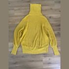Free People Yellow Ribbed Long Sleeve Pullover Turtleneck Sweaterl Large