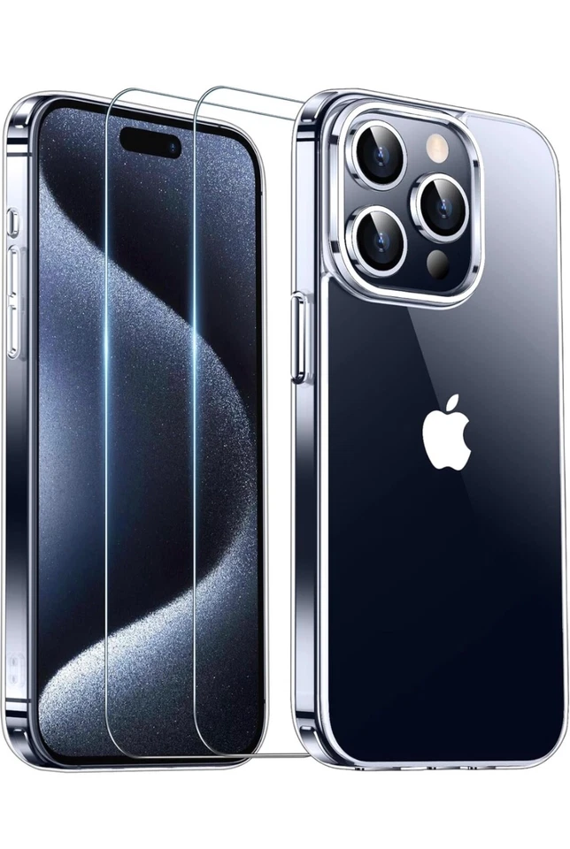 Funda transparente para iPhone 15 Pro,[antiamarillenta][10 pies grado militar protección contra caídas] Foto 1 de 4