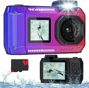 4K 33FT Digitalkamera mit 32G Karte, 48MP Unterwasserkamera Wasserdicht Robust D - Bild 1 von 9