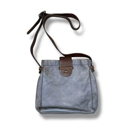 Bolso Bandolera De Colección Y2K Lucky Brand Cuero Cartera Lavanda Púrpura Azul Retro Foto 1 de 4