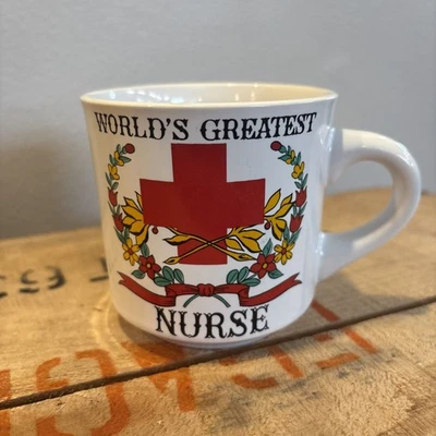 Taza de café vintage de dibujos animados de la década de 1970 "World's Greatest Nurse" marca Papel   Foto 1 de 4