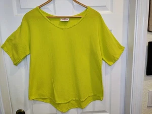Cottonways Damen Limettengrün Top Gr. 1 (S/M) 100% Baumwolle Gaze Relaxed Sommer - Bild 1 von 4