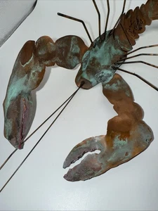 2013 Copper Crafted Lobster Crawfish Nautical Coastal Wall Decor 17”L Signed - Picture 1 of 12