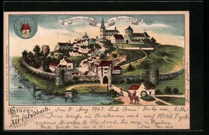 Künstler-Lithographie Mönchen-Gladbach, Gesamtansicht im Jahre 1642, Siegel der - Picture 1 of 2
