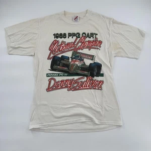 Vintage Danny Sullivan Shirt Mens Large White 1988 PPG CART Champion Racing 80s - Picture 1 of 9