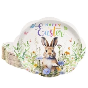 50 Pcs Easter Oval Paper Plates 10 x 12 Inches Disposable Dinner Platters - Picture 1 of 8