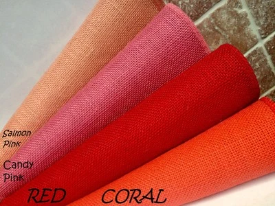 Rustic Burlap Jute Runners Wedding Jute Hessian Table Runner 30cm wide Pink Red - Image 1 of 2