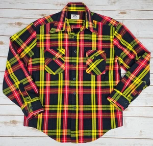 Vintage 70er/80er Jahre Mr Leggs bunt kariertes Acryl Flanell Hemd Größe Large - Bild 1 von 8