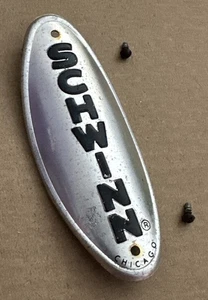 Vintage 1970s SCHWINN CHICAGO HEAD BADGE w/ Original Screws SHIPS FREE Headbadge - Picture 1 of 3