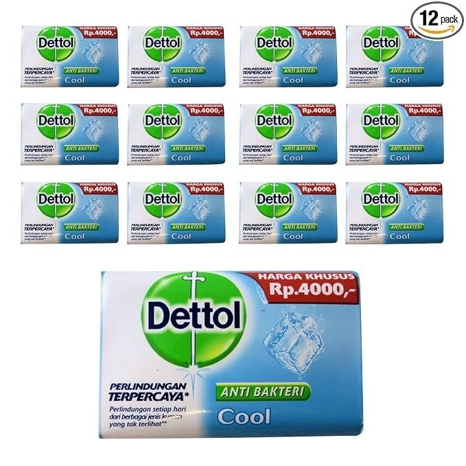 Paquete de 12 barras de jabón Dettol Cool fórmula de mentol antibacteriano 3,88 oz Foto 1 de 1