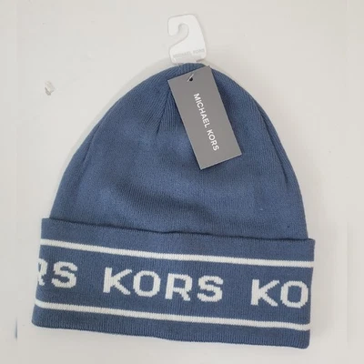 GORRO MICHAEL KORS HOMBRE CLIMA FRÍO AZUL CIELO LOGOTIPO "KORS" Foto 1 de 4
