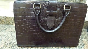 A NEW LEATHER BROWN BAG HANDLES PLUS LONG STRAP - Picture 1 of 7