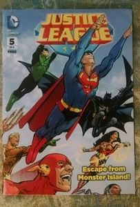 Justice League,ESCAPE FROM MONSTER ISLAND, rare US DC Comics giveaway comic book - Picture 1 of 2