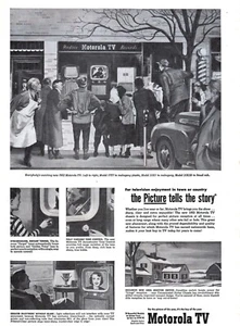 VINTAGE 1952 MOTOROLA TV TELEVISION PRINT AD - Picture 1 of 1