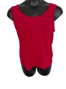 CHICOS Size 2 (XL) Slinky Red Sleeveless Tank Top Stretch Blouse  545 - Picture 1 of 5