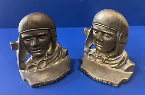 CHAS. SUJETALIBROS LINDBERGH LATÓN MACIZO - COLECCIONABLE AVIACIÓN VINTAGE - Imagen 1 de 7