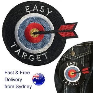 Easy target Iron on patch - arrow hitting archery goal dart heat iron-on patches - Picture 1 of 3