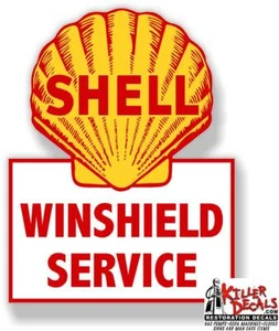 shell #10) 12"x 9" EARLY SHELL GASOLINE WINDSHIELD SERVICE DECAL GAS OIL STICKER - Picture 1 of 1