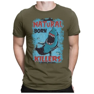 Killer Hai | Herren Fun T-Shirt Regular Fit S bis 4XL | Weißer Shark Jaws - Bild 1 von 11