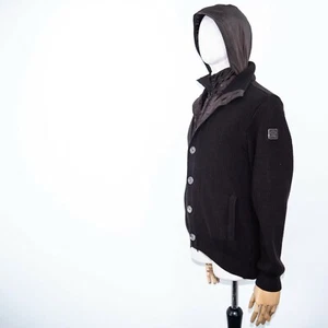 PAUL & SHARK Men's Wool Brown Button Full-Zip Removable Hood Jacket Size M / 175 - Picture 1 of 12