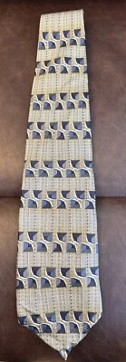 Corbata clásica Evan Picone azul marino y dorada de seda para hombre Foto 1 de 4