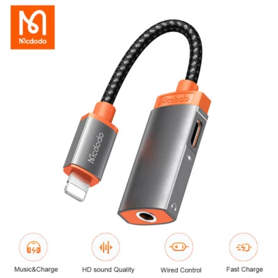Mcdodo Audio Adapter for iPhone to 3.5mm Splitter DAC Earphone Music 2.4A Charge - Image 1 of 4
