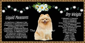 GRANDE IMÁN PERRO POMERANIA DE 10"x4,5" con práctica tabla de conversión de cocina  - Imagen 1 de 1