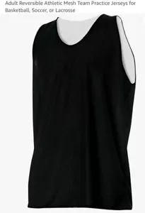 Camiseta deportiva de práctica de equipo de malla atlética inversa pequeña para adultos negra/blanca de baloncesto, fútbol - Imagen 1 de 12