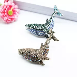 Exquisito broche de estrás ballena banquete mujer ropa accesorios pasador - Imagen 1 de 9