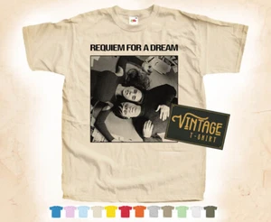 Black Print REQUIEM FOR A DREAM v6 T-SHIRT Tee Vintage Poster 12 Colors S-5XL - Picture 1 of 4