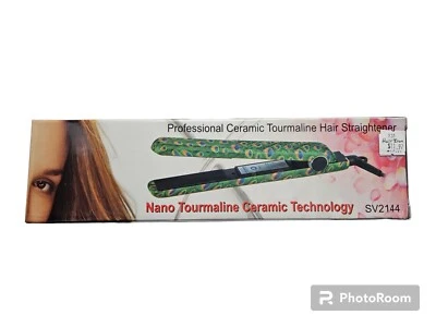 Professional Tourmaline Ceramic Plates Hair Straightening Flat Iron Peacock - Image 1 of 2