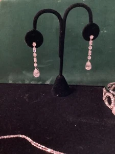 STRASS FUNKELND MEHRERE FORMEN TROPFEN OHRSTECKER HÄNGEND STERLINGSILBER - Bild 1 von 8