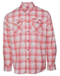 Camicia uomo Dixxon flanella "Heartbreaker" GRANDE rosa a quadri bottoni San Valentino nuova con scatola - Foto 1 di 12