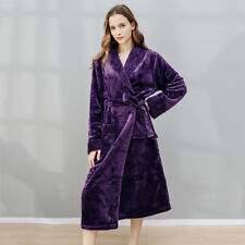 Unisex Bathrobe Shower Long Gown Housecoat Bath Robe Thicken Homewear Sleepwear