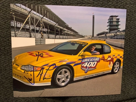 Jay Leno Signed 8 X10 Photo Brickyard 400 2001 Indianapolis Autographed Pace Car Cover