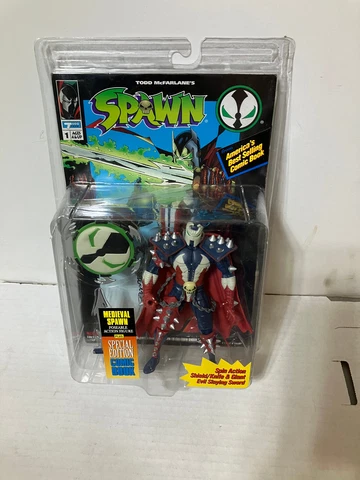McFarlane Toys Medieval Spawn Series 1 Action Figure 1994 Sealed w/comic Cover